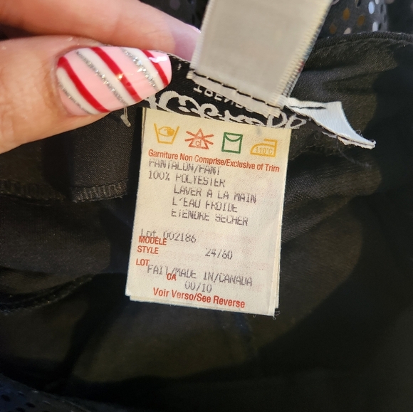 Vintage Joseph Ribkoff 1990s Black Glitter Wide Leg Flare High Rise Pants size 6 - Picture 10 of 11